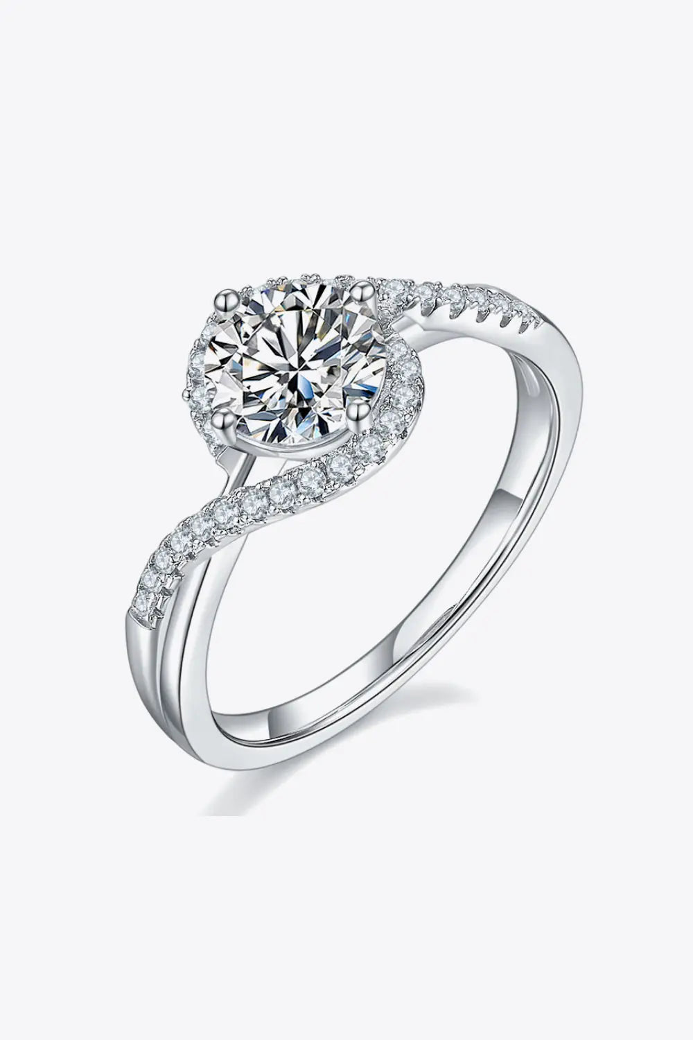 Lovcia 1 Carat Moissanite Crisscross Ring-Rings-Silver-4.5-Silver