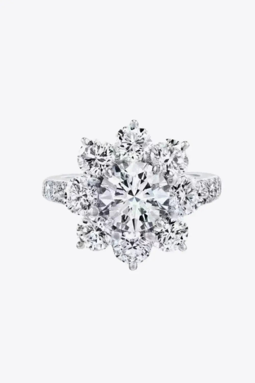Lovcia 1 Carat Moissanite Flower Ring-Rings-Silver-5-Silver