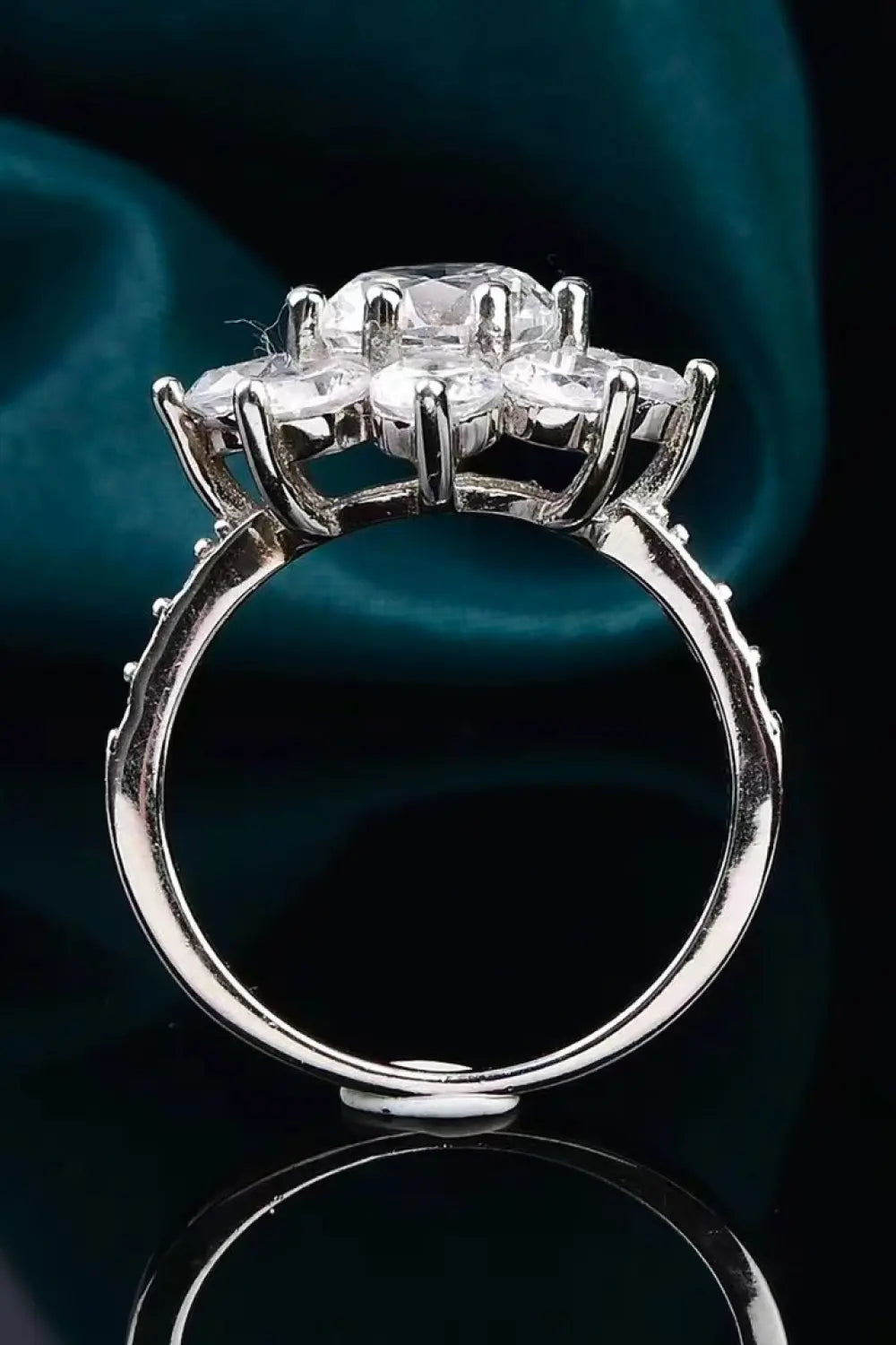 Lovcia 1 Carat Moissanite Flower Ring-Rings-Silver-5-Silver