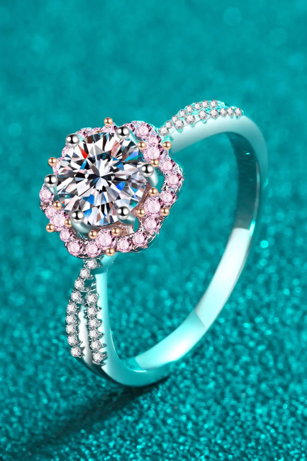 Lovcia 1 Carat Moissanite Flower-Shaped Crisscross Ring-Rings-Silver-5-Silver
