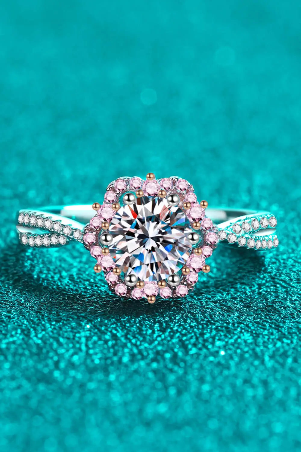 Lovcia 1 Carat Moissanite Flower-Shaped Crisscross Ring-Rings-Silver-5-Silver