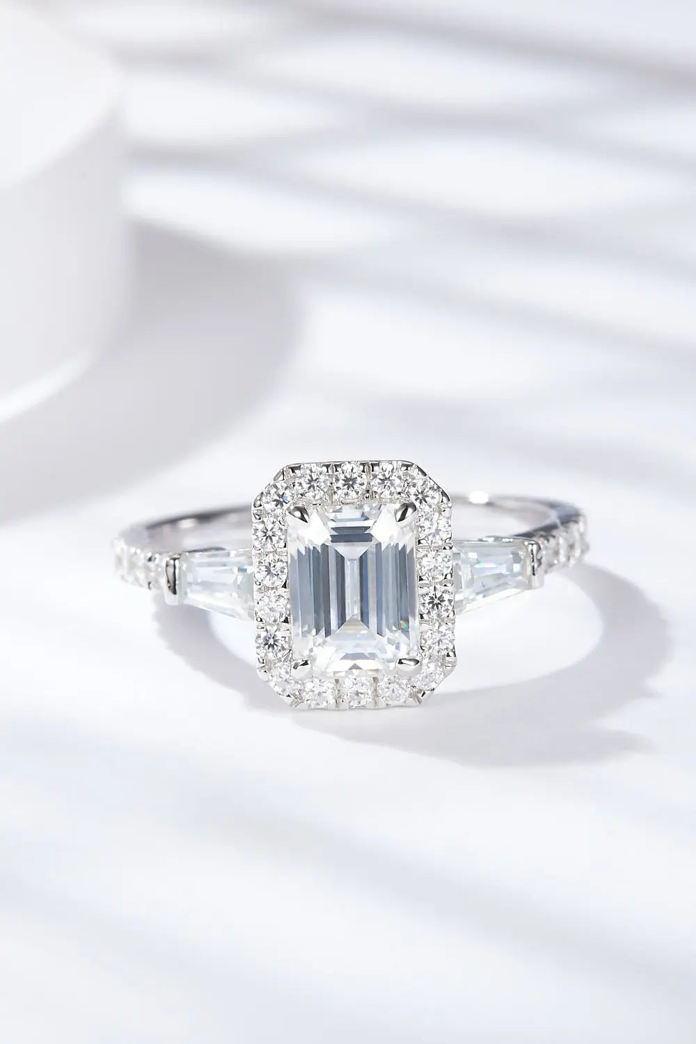 Lovcia 1 Carat Moissanite Geometric 925 Sterling Silver Ring-Rings-Silver-5-Silver