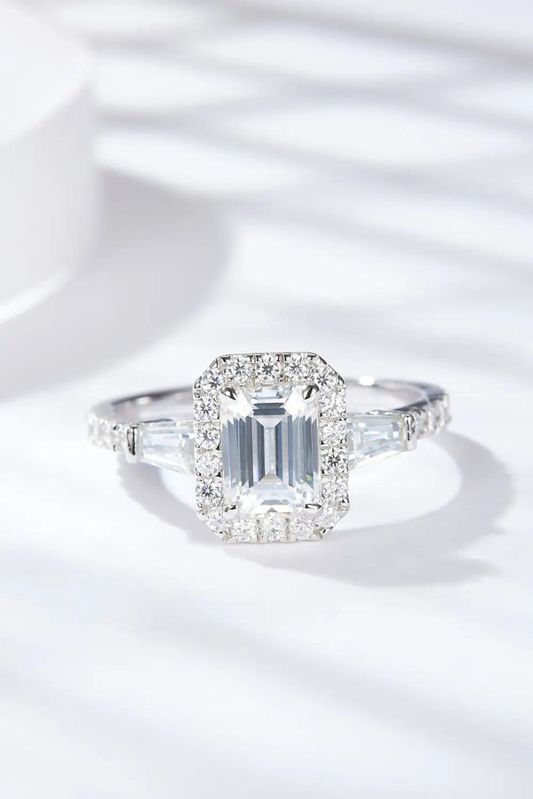 Lovcia 1 Carat Moissanite Geometric 925 Sterling Silver Ring-Rings-Silver-5-Silver