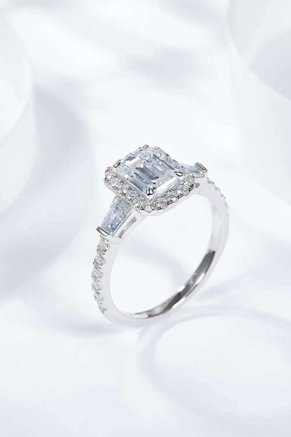 Lovcia 1 Carat Moissanite Geometric 925 Sterling Silver Ring-Rings-Silver-5-Silver