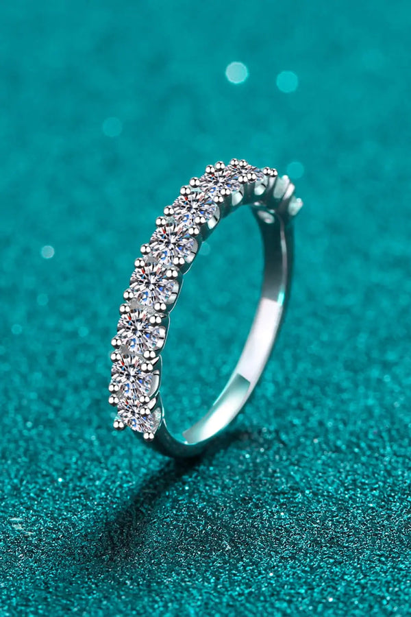 Lovcia 1 Carat Moissanite Half-Eternity Ring-Rings-Silver-4-Silver