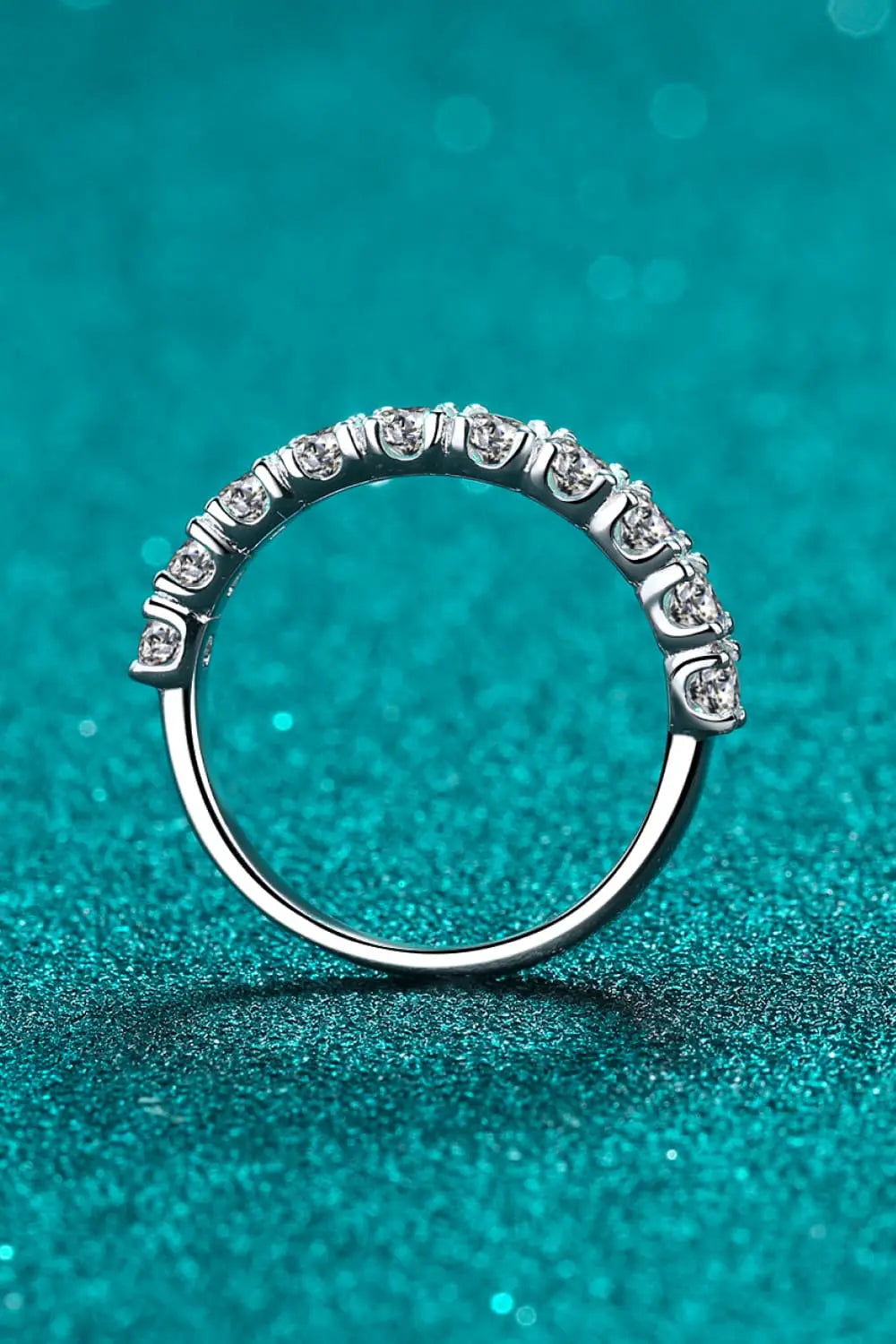 Lovcia 1 Carat Moissanite Half-Eternity Ring-Rings-Silver-4-Silver