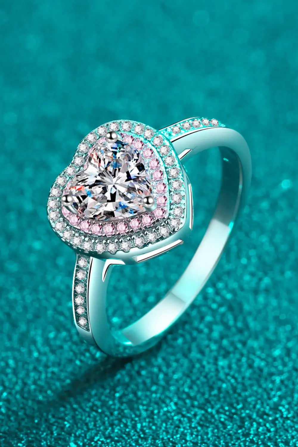 Lovcia 1 Carat Moissanite Heart 925 Sterling Silver Ring-Rings-Silver-4-Silver