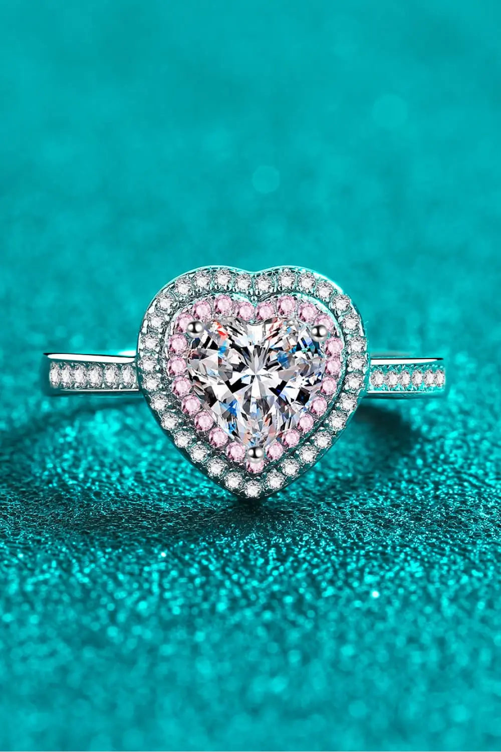 Lovcia 1 Carat Moissanite Heart 925 Sterling Silver Ring-Rings-Silver-4-Silver