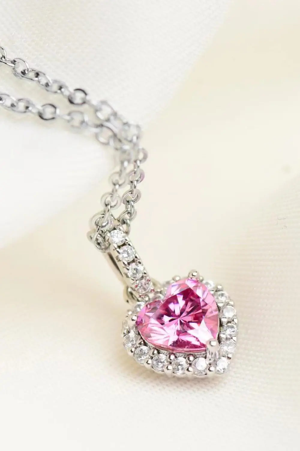 Lovcia 1 Carat Moissanite Heart Pendant Necklace-Necklaces-Heart-One Size-Heart
