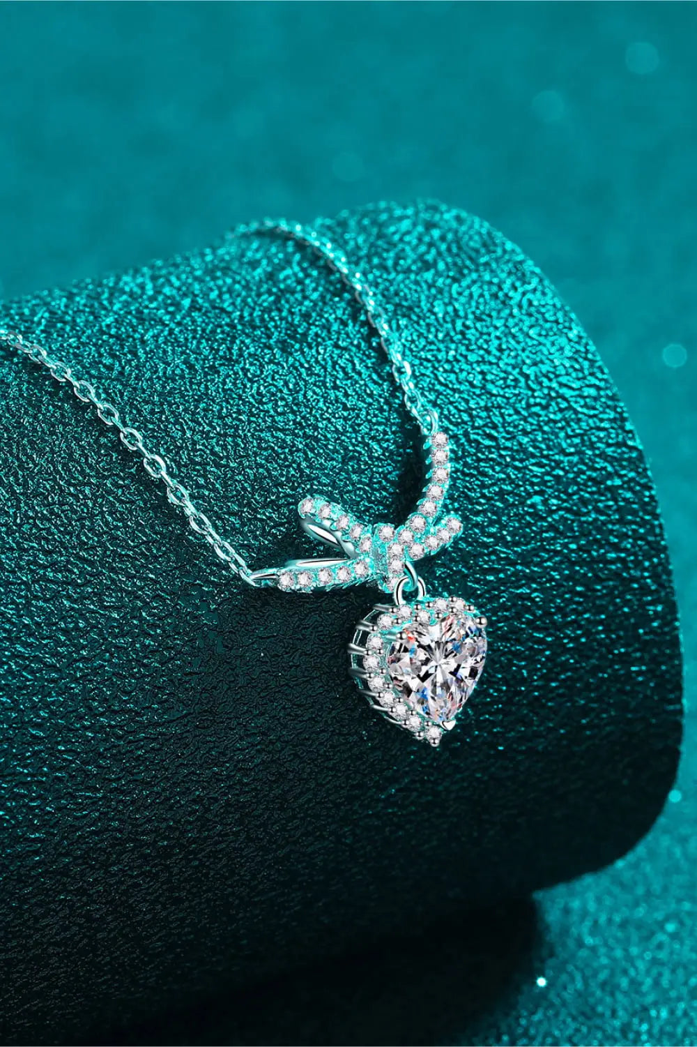Lovcia 1 Carat Moissanite Heart Pendant Necklace-Necklaces-Silver-One Size-Silver