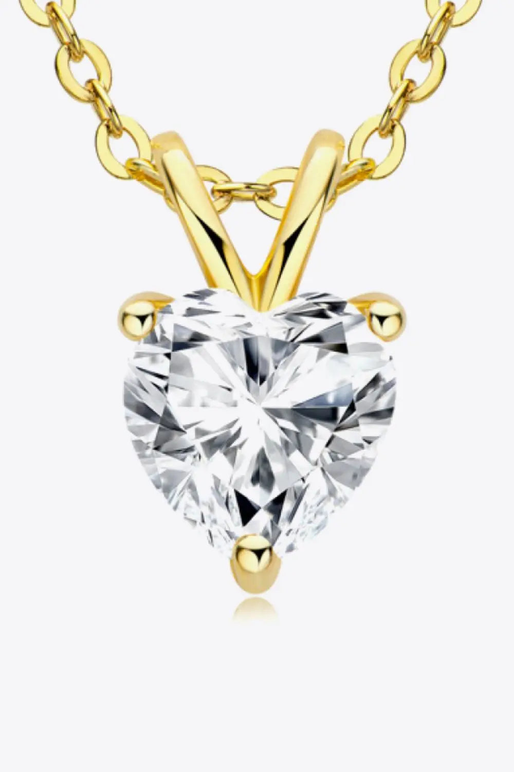 Lovcia 1 Carat Moissanite Heart-Shaped Pendant Necklace-Necklaces-Silver-One Size-Silver