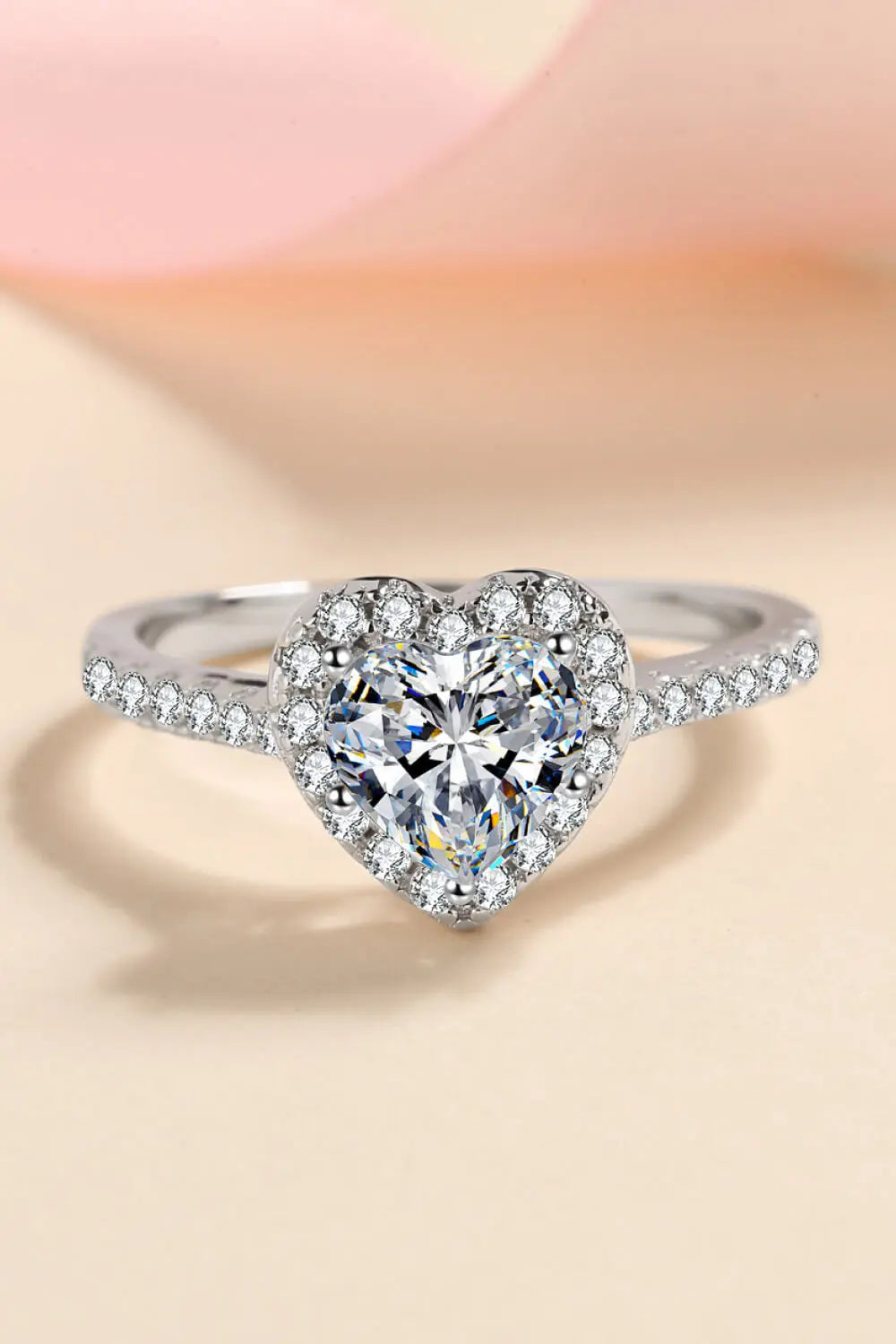 Lovcia 1 Carat Moissanite Heart-Shaped Ring-Rings-Silver-4-Silver