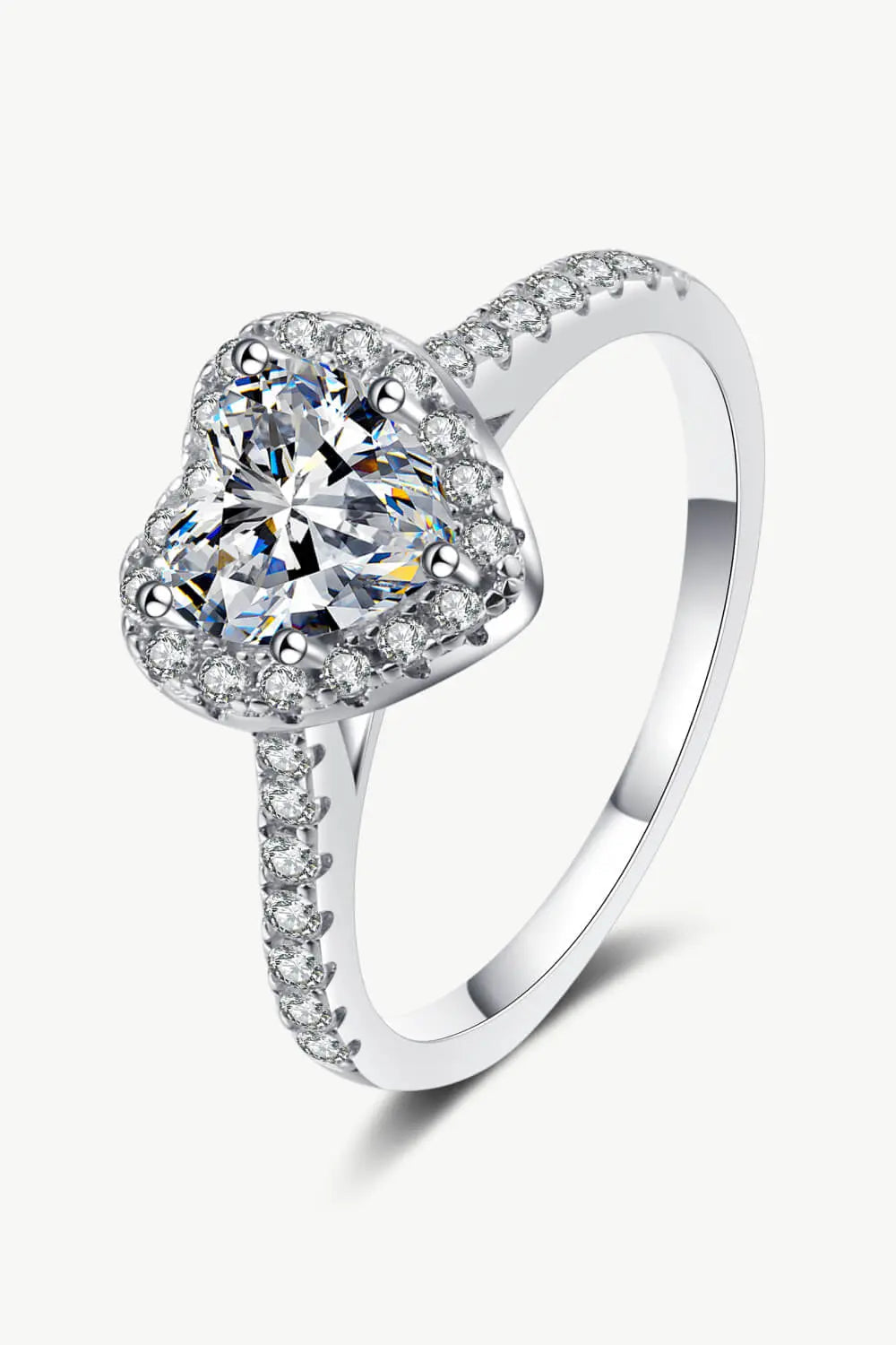 Lovcia 1 Carat Moissanite Heart-Shaped Ring-Rings-Silver-4-Silver