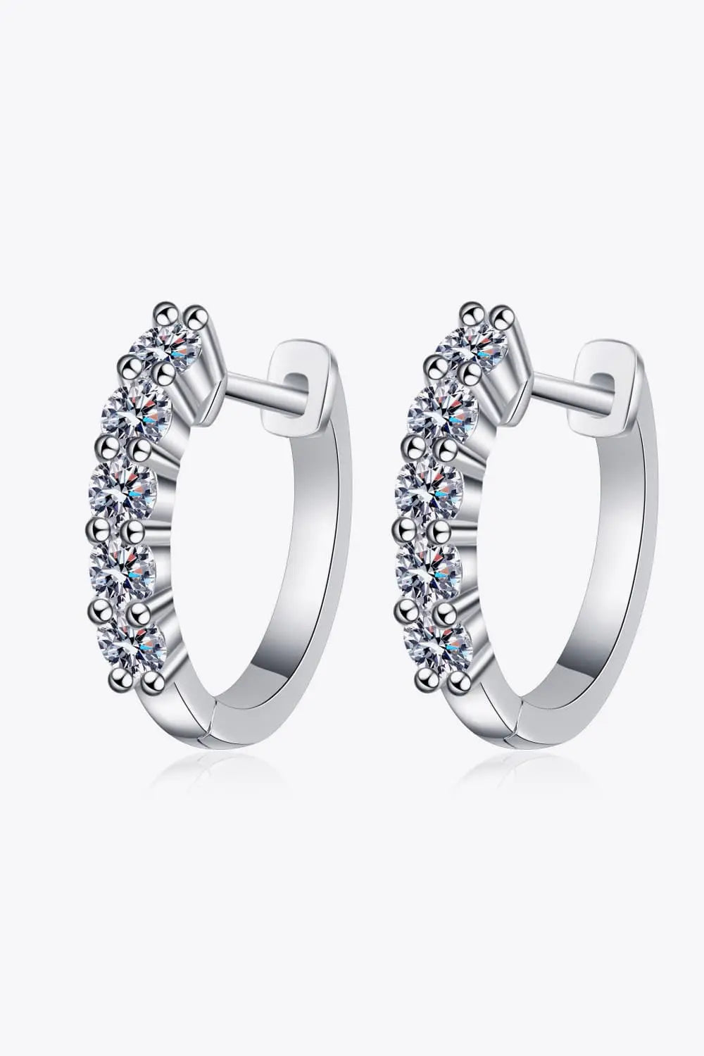 Lovcia 1 Carat Moissanite Hoop Earrings-Earrings-Silver-One Size-Silver