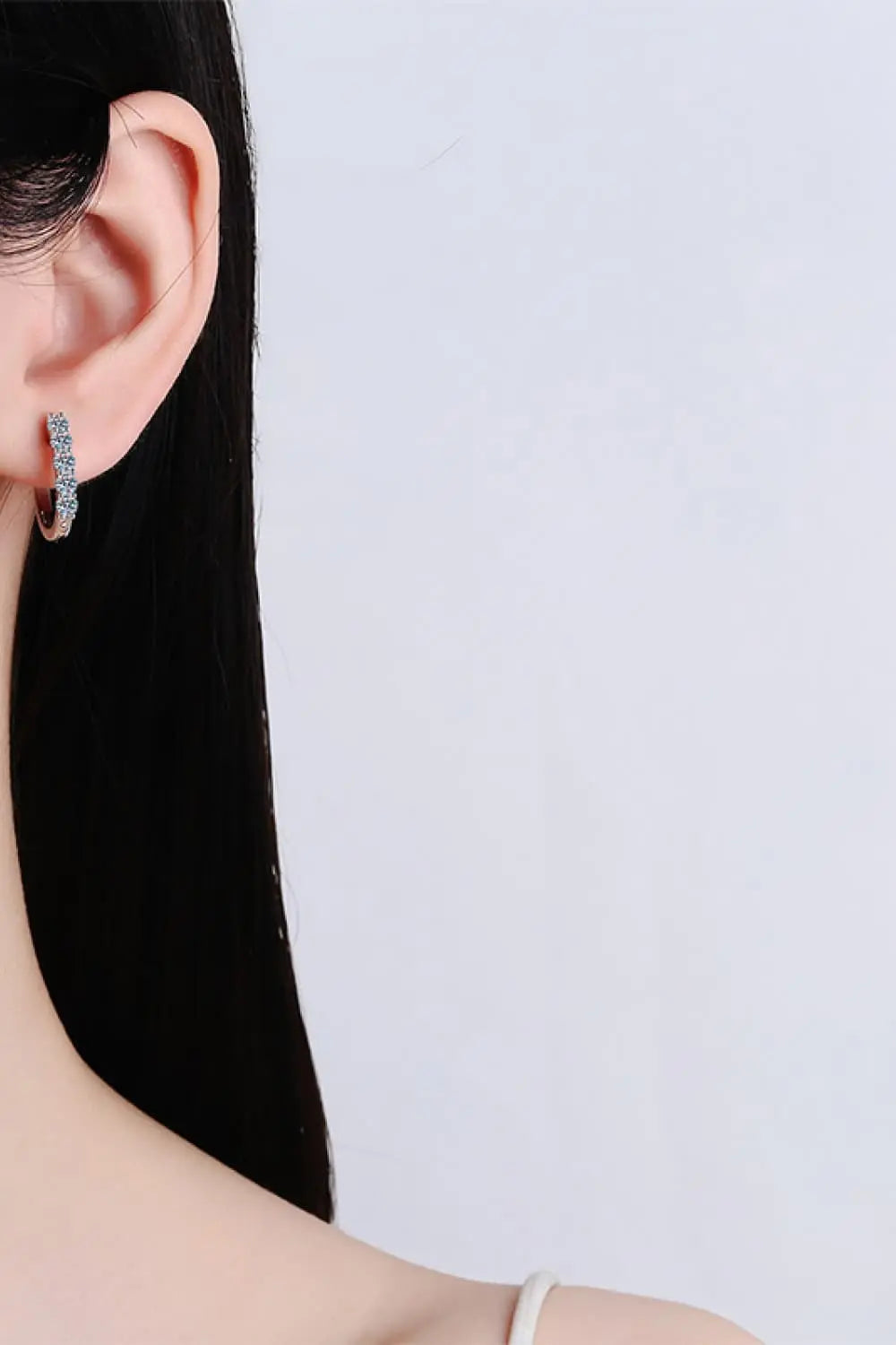 Lovcia 1 Carat Moissanite Hoop Earrings-Earrings-Silver-One Size-Silver