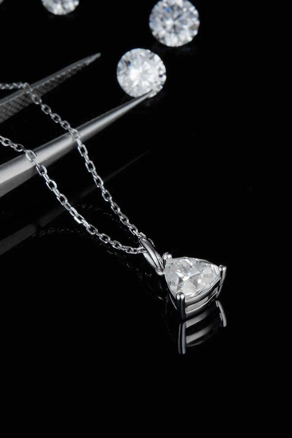 Lovcia 1 Carat Moissanite Pendant 925 Sterling Silver Necklace-Necklaces-Silver-One Size-Silver