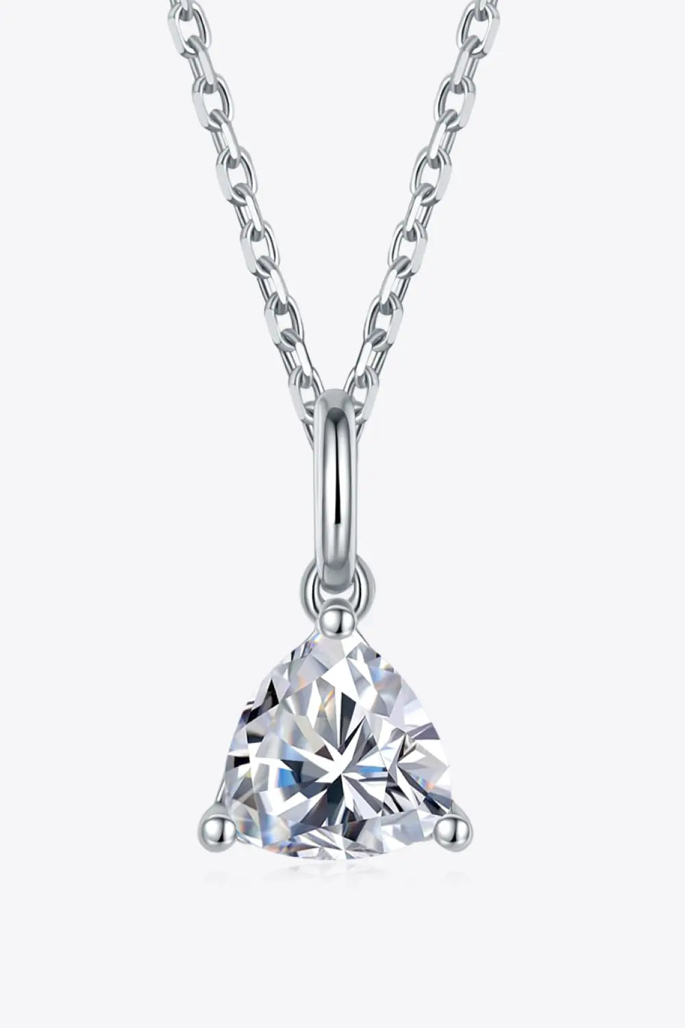 Lovcia 1 Carat Moissanite Pendant 925 Sterling Silver Necklace-Necklaces-Silver-One Size-Silver