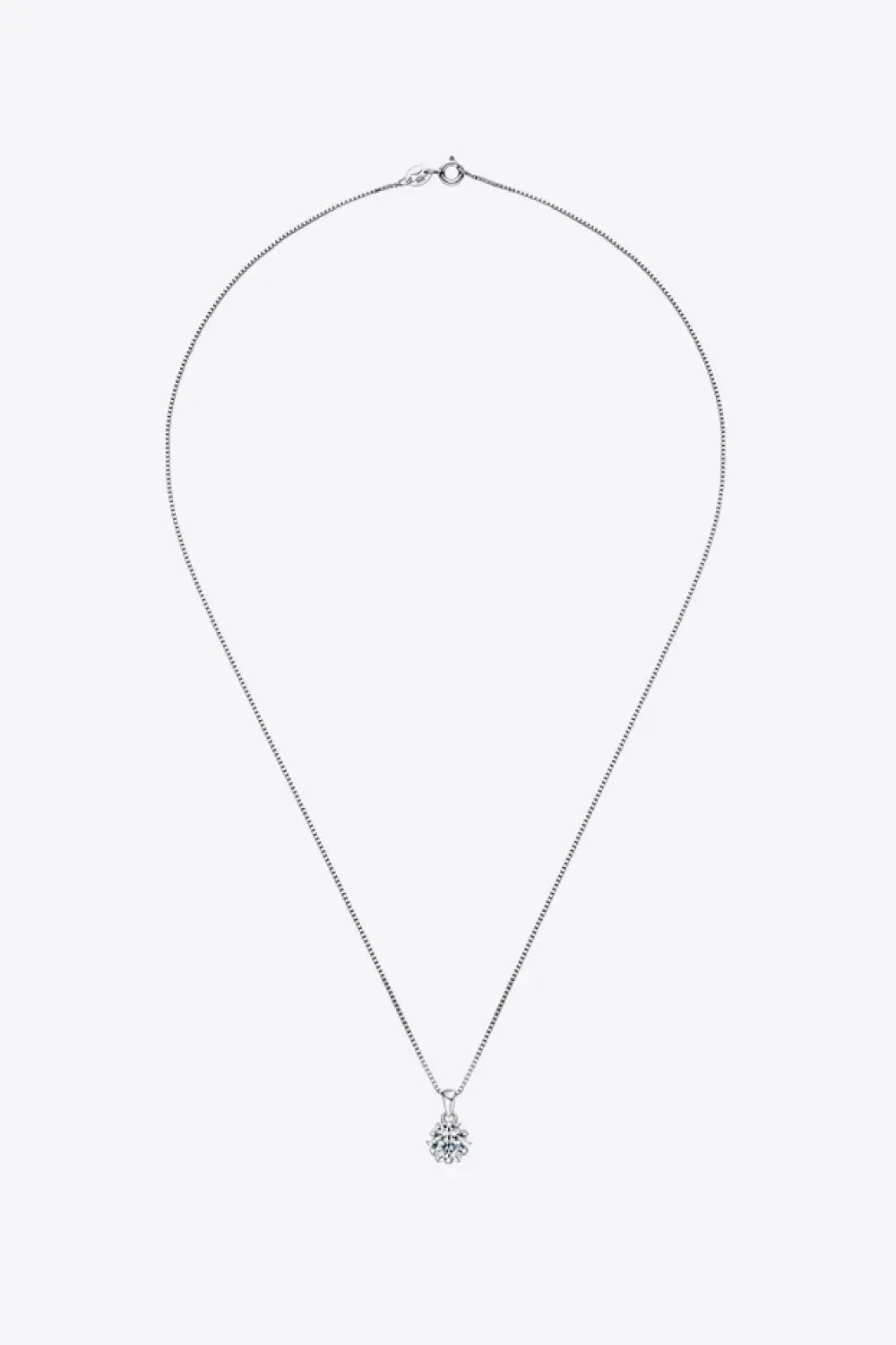 Lovcia 1 Carat Moissanite Pendant Platinum-Plated Necklace-Necklaces-Silver-One Size-Silver