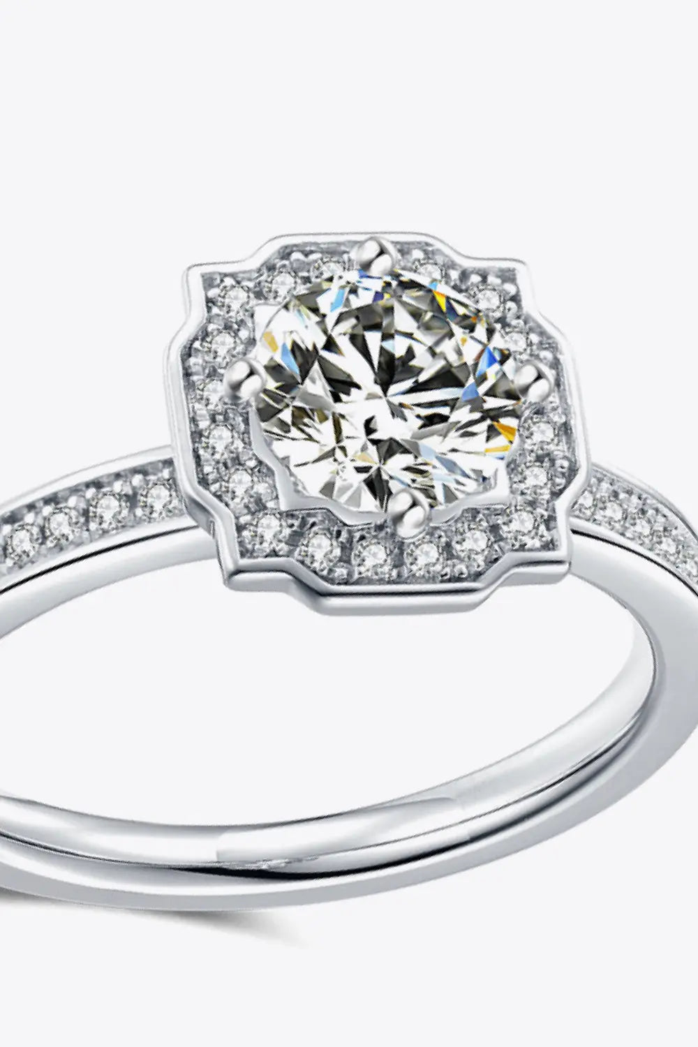 Lovcia 1 Carat Moissanite Platinum-Plated Ring-Rings-Silver-4.5-Silver