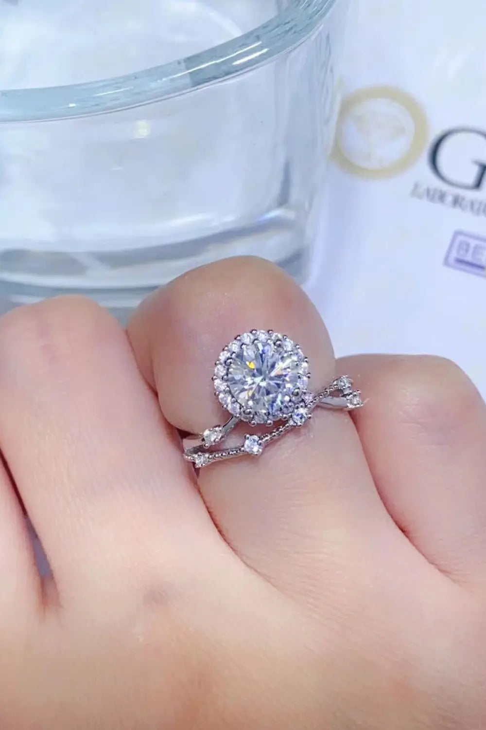 Lovcia 1 Carat Moissanite Platinum-Plated Ring-Rings-White-4.5-White