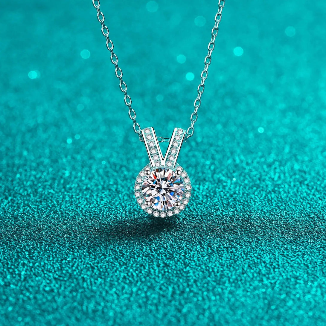 Lovcia 1 Carat Moissanite Rabbit Ears Shape Pendant Necklace-Necklaces-Silver-One Size-Silver