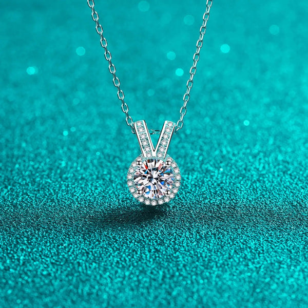Lovcia 1 Carat Moissanite Rabbit Ears Shape Pendant Necklace-Necklaces-Silver-One Size-Silver