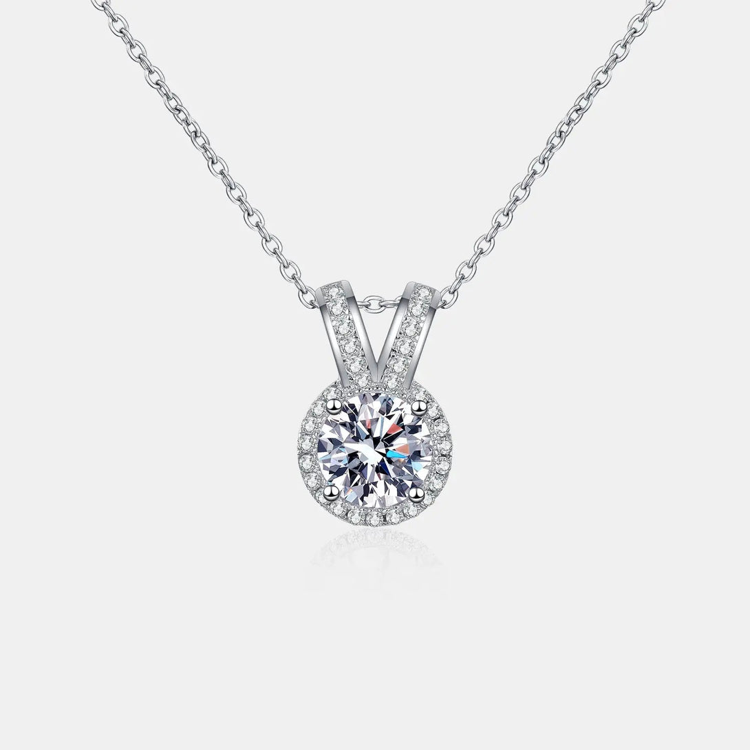 Lovcia 1 Carat Moissanite Rabbit Ears Shape Pendant Necklace-Necklaces-Silver-One Size-Silver