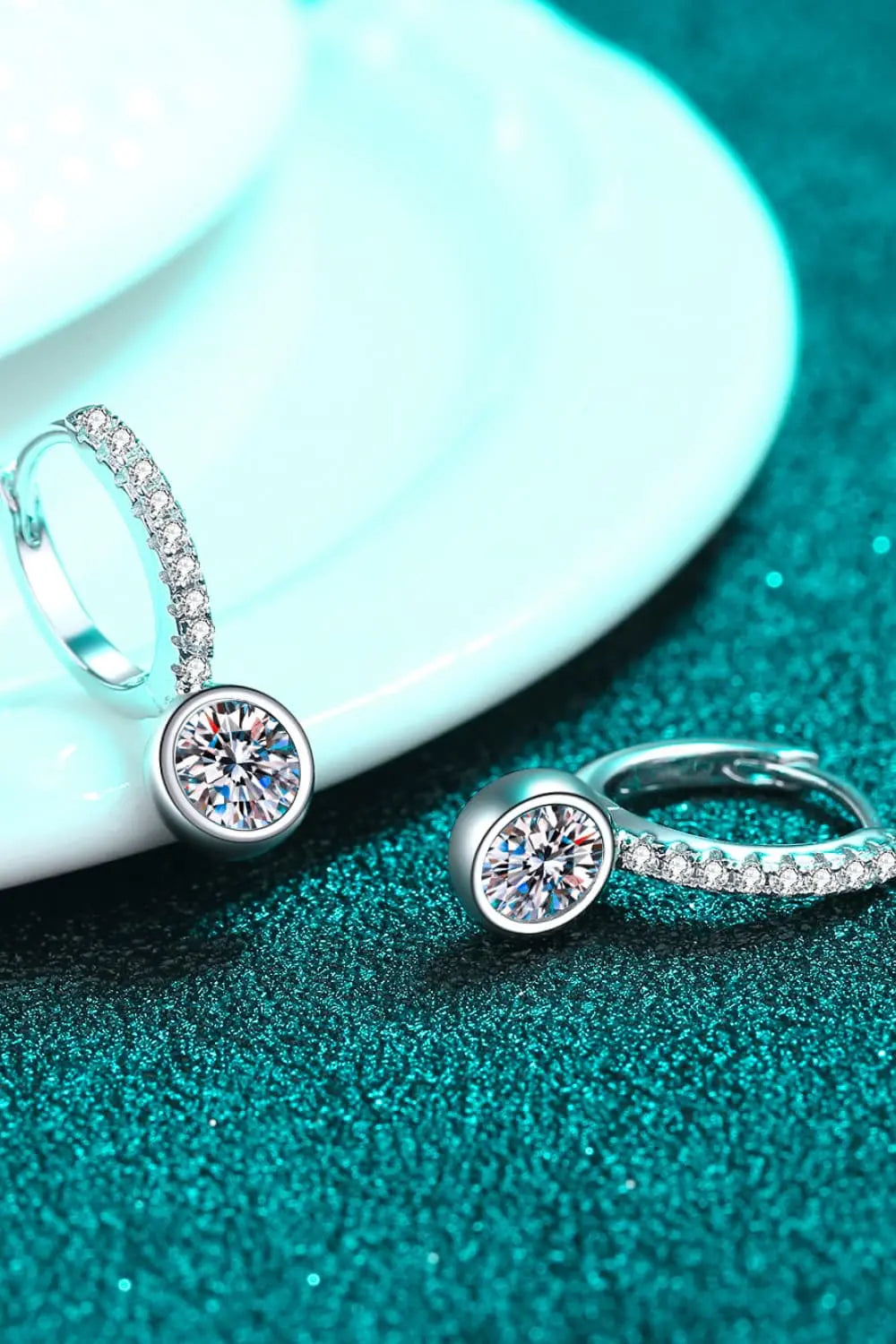 Lovcia 1 Carat Moissanite Rhodium-Plated Drop Earrings-Earrings-Silver-One Size-Silver