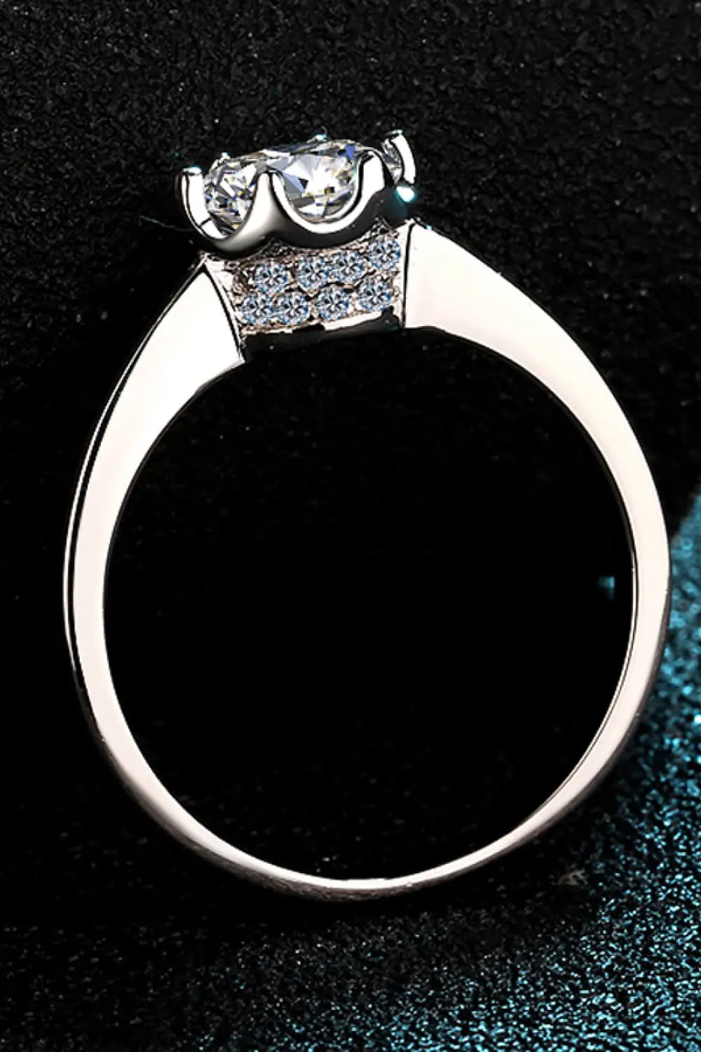 Lovcia 1 Carat Moissanite Rhodium-Plated Solitaire Ring-Rings-Silver-5-Silver