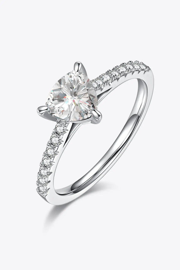 Lovcia 1 Carat Moissanite Triangle 925 Sterling Silver Ring-Rings-Silver-4.5-Silver