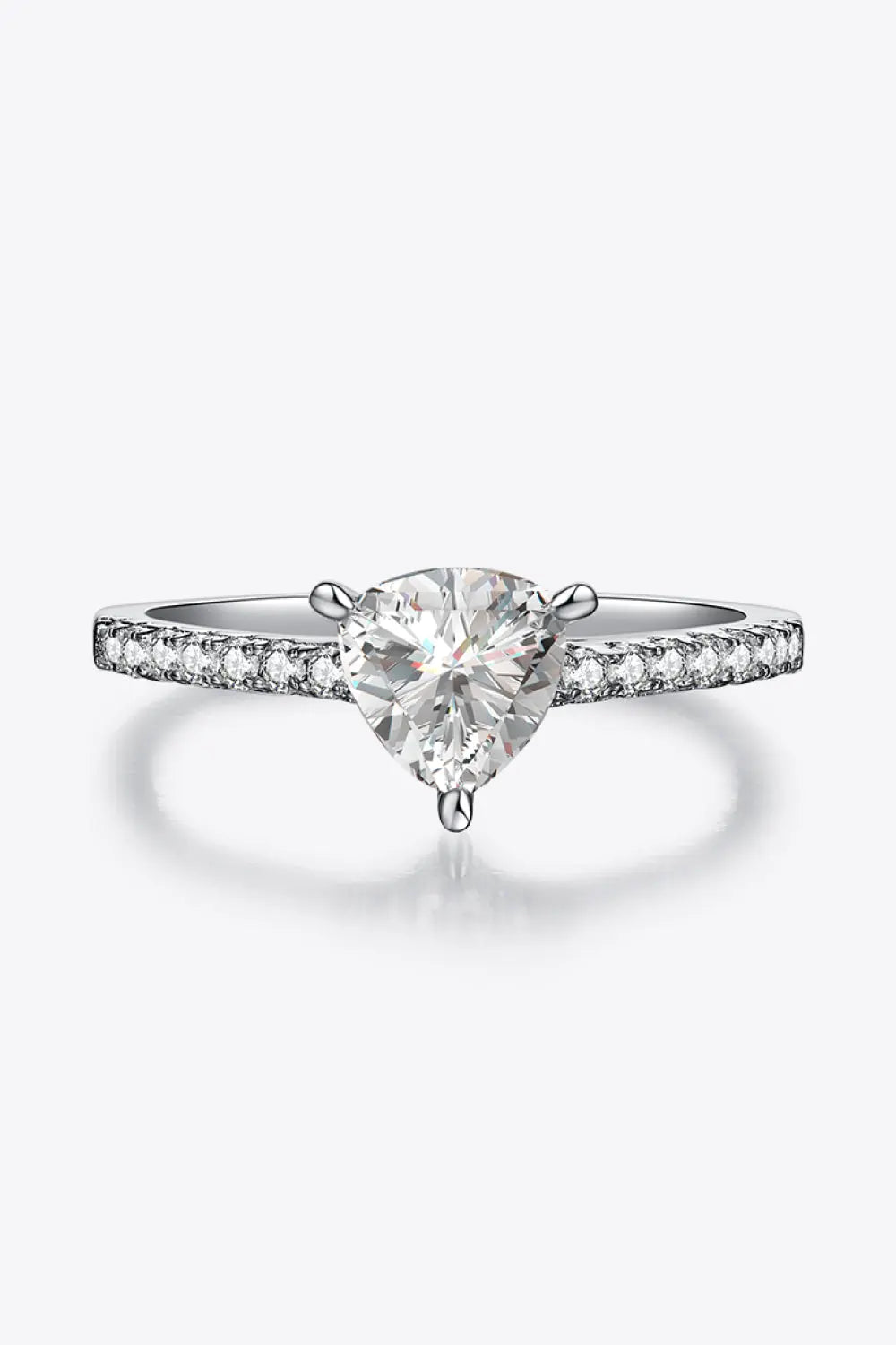 Lovcia 1 Carat Moissanite Triangle 925 Sterling Silver Ring-Rings-Silver-4.5-Silver