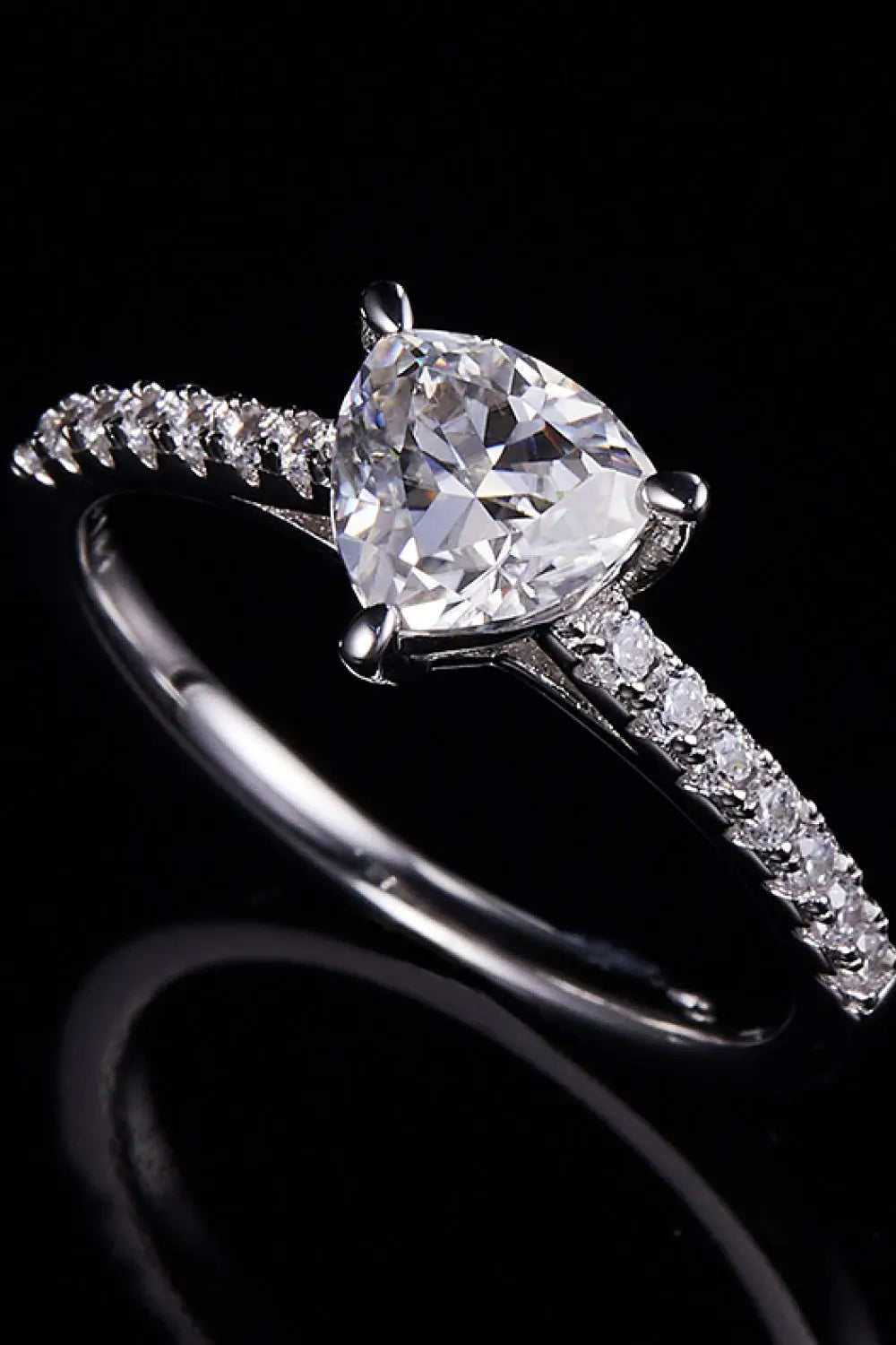 Lovcia 1 Carat Moissanite Triangle 925 Sterling Silver Ring-Rings-Silver-4.5-Silver