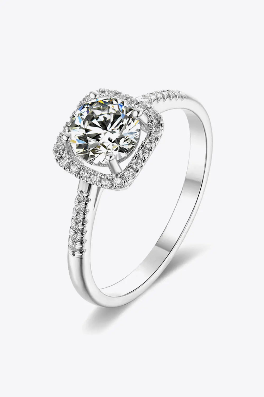 Lovcia 1 Carat Moissanite Zircon Ring-Rings-Silver-4.5-Silver