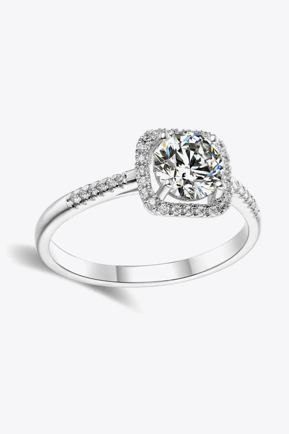 Lovcia 1 Carat Moissanite Zircon Ring-Rings-Silver-4.5-Silver