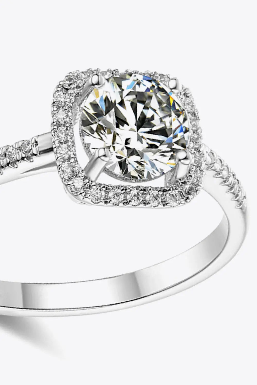 Lovcia 1 Carat Moissanite Zircon Ring-Rings-Silver-4.5-Silver