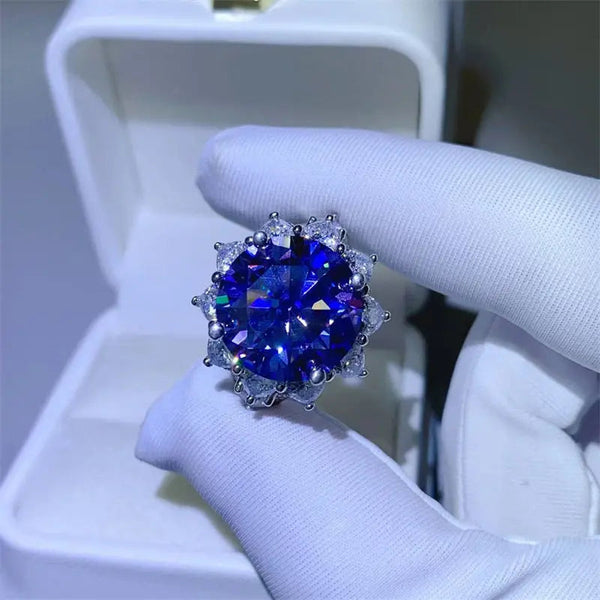 Lovcia 10 Carat Moissanite 925 Sterling Silver Ring-Rings-Navy-6-Navy