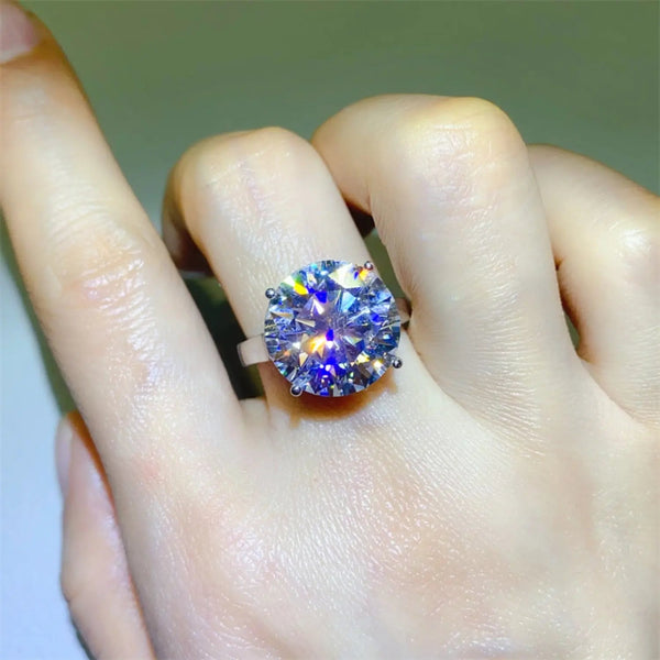 Lovcia 10 Carat Moissanite 925 Sterling Silver Ring-Rings-Silver-6-Silver