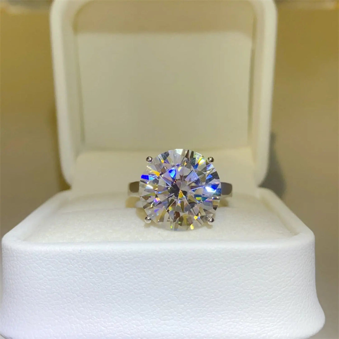 Lovcia 10 Carat Moissanite 925 Sterling Silver Ring-Rings-Silver-6-Silver