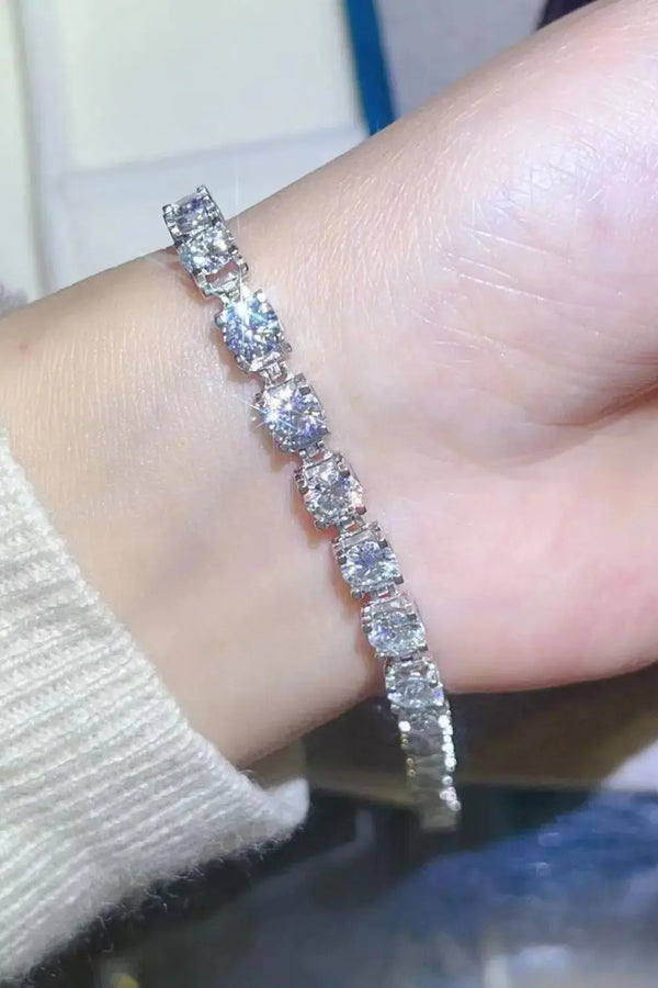 Lovcia 10 Carat Moissanite Platinum-Plated Bracelet-Bracelets-Silver-One Size-Silver