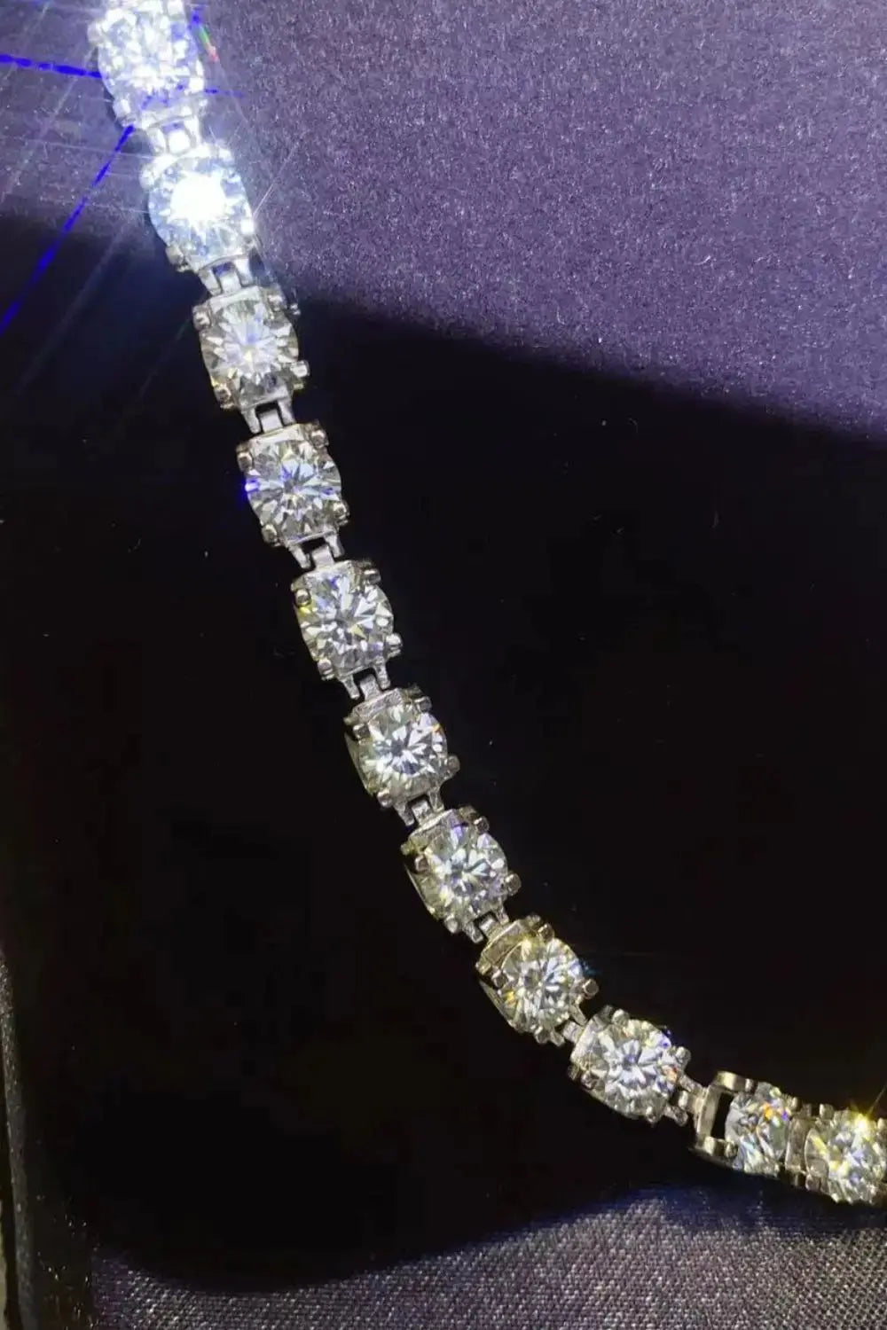 Lovcia 10 Carat Moissanite Platinum-Plated Bracelet-Bracelets-Silver-One Size-Silver