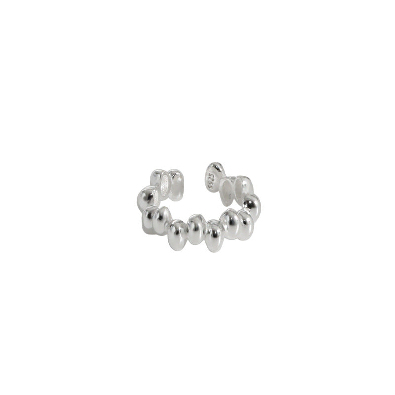 Lovcia 10mm Gold Tone Bead Hoop Non-Pierced Earrings 925-Earrings-Silver-