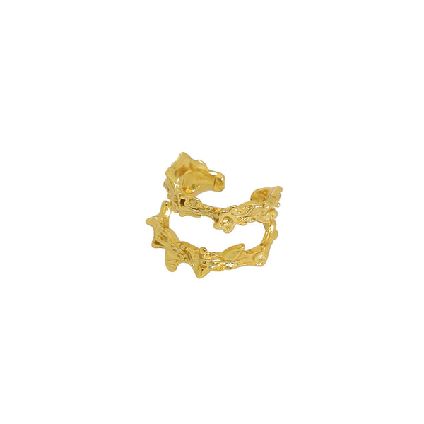 Lovcia 10mm Gold Tone Non Pierced Irregular 925 Earring-Earrings-Yellow Gold (Single)-