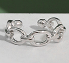 Lovcia 10mm Hollow Chain 925 Silver NonPierced Earring Gold-Earrings-Silver-
