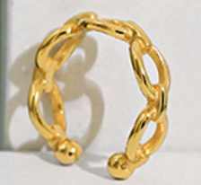 Lovcia 10mm Hollow Chain 925 Silver NonPierced Earring Gold-Earrings-Yellow Gold-
