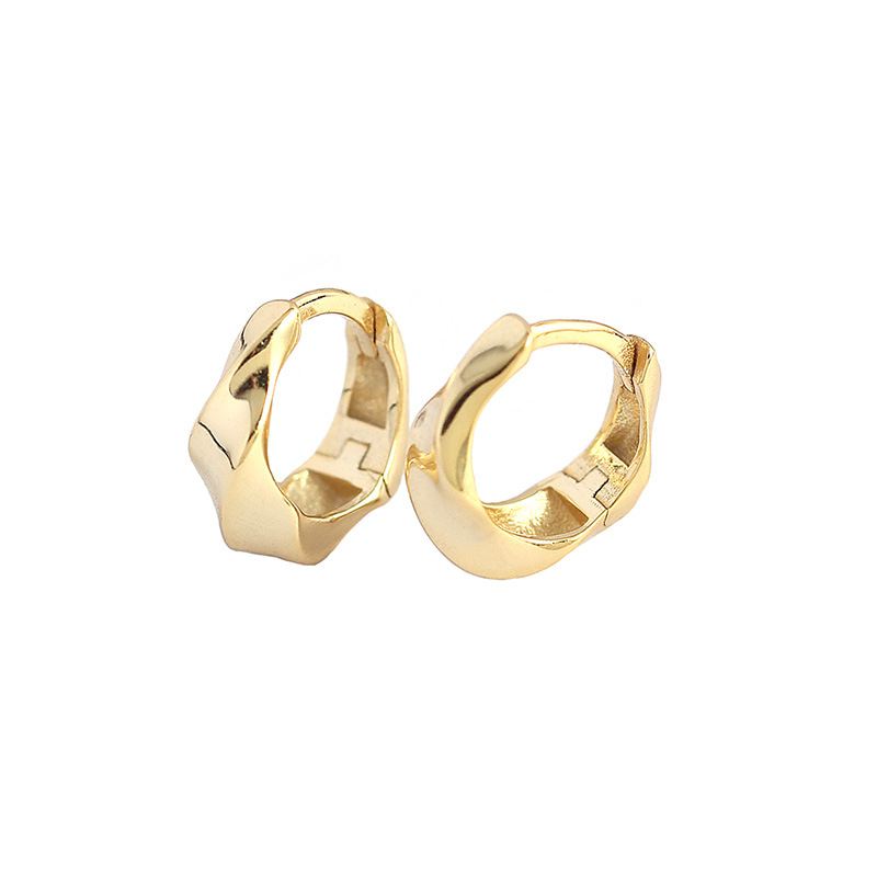 Lovcia 11.5mm 925 Silver Gold Tone Huggie Hoop Earrings-Earrings-Silver-