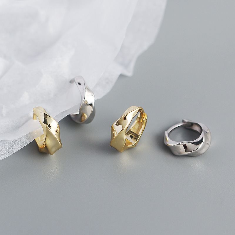 Lovcia 11.5mm 925 Silver Gold Tone Huggie Hoop Earrings-Earrings-Silver-