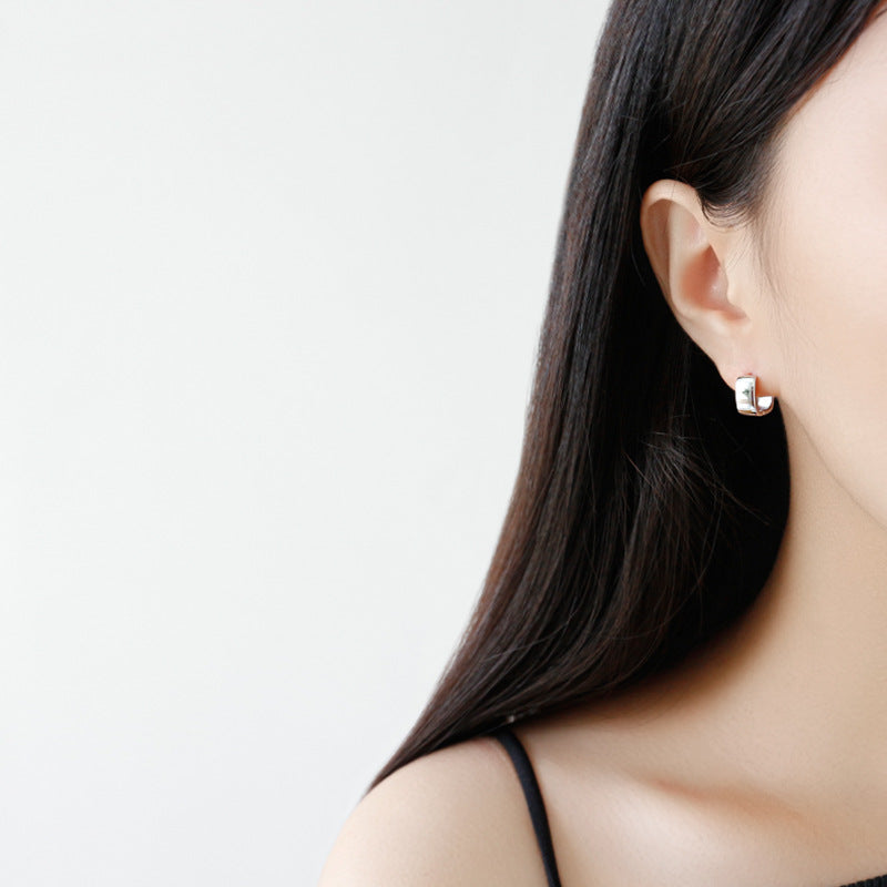 Lovcia 11mm Hollow Square Sterling Silver Hoop Earrings-Earrings-Rhodium-