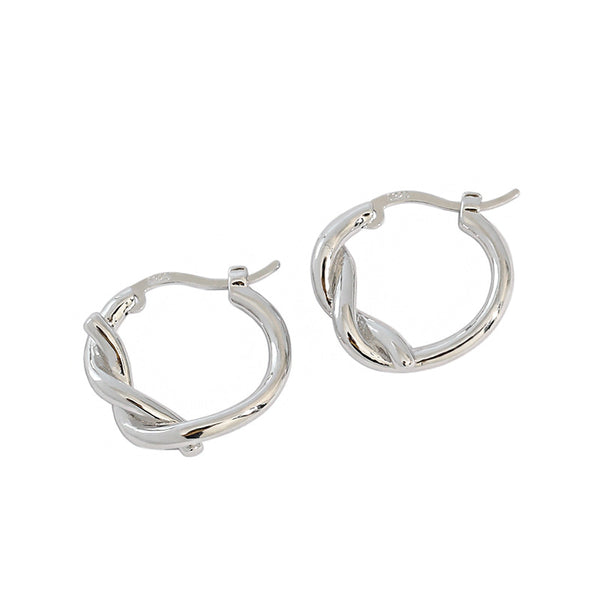 Lovcia 12mm Gold Tone Sterling Silver Hoop Earrings-Earrings-Rhodium-