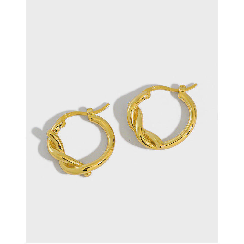 Lovcia 12mm Gold Tone Sterling Silver Hoop Earrings-Earrings-Rhodium-