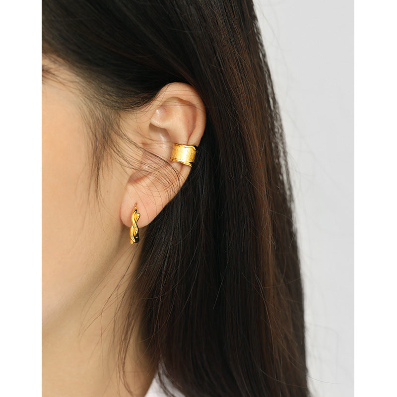 Lovcia 12mm Gold Tone Sterling Silver Hoop Earrings-Earrings-Rhodium-